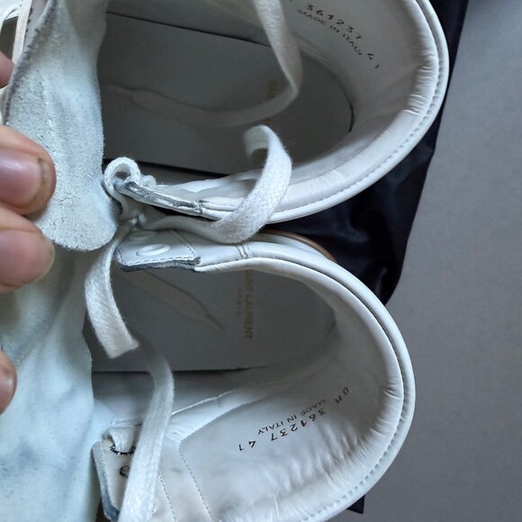 Saint Laurent SL/10H White Black Classic Court High Sneakers Sz 41 barely worn - Picture 5 of 12
